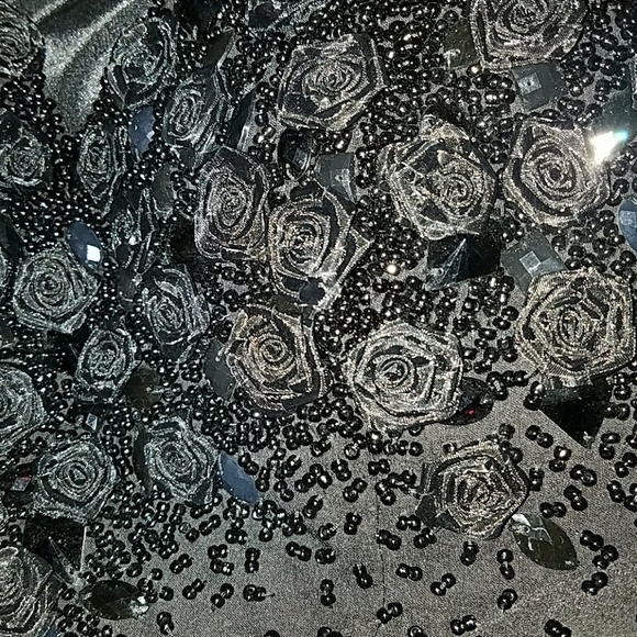 Tatyana Black Magic Dress Hand Craft Roses & Gems - Picture 3 of 8